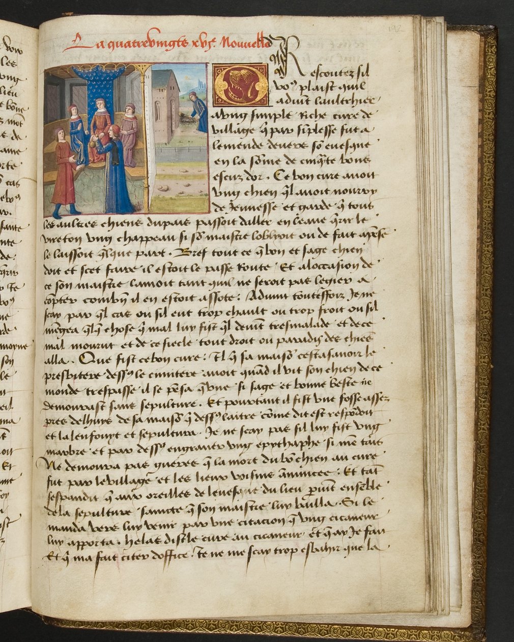 Pagina da Cent Nouvelles Nouvelles, c.1461-62 da French School