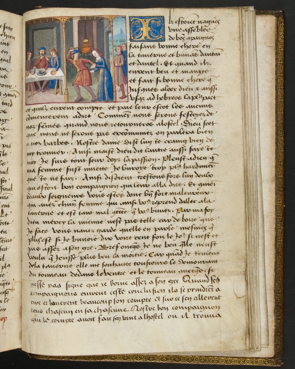 Pagina da Cent Nouvelles Nouvelles, c.1461-62 da French School