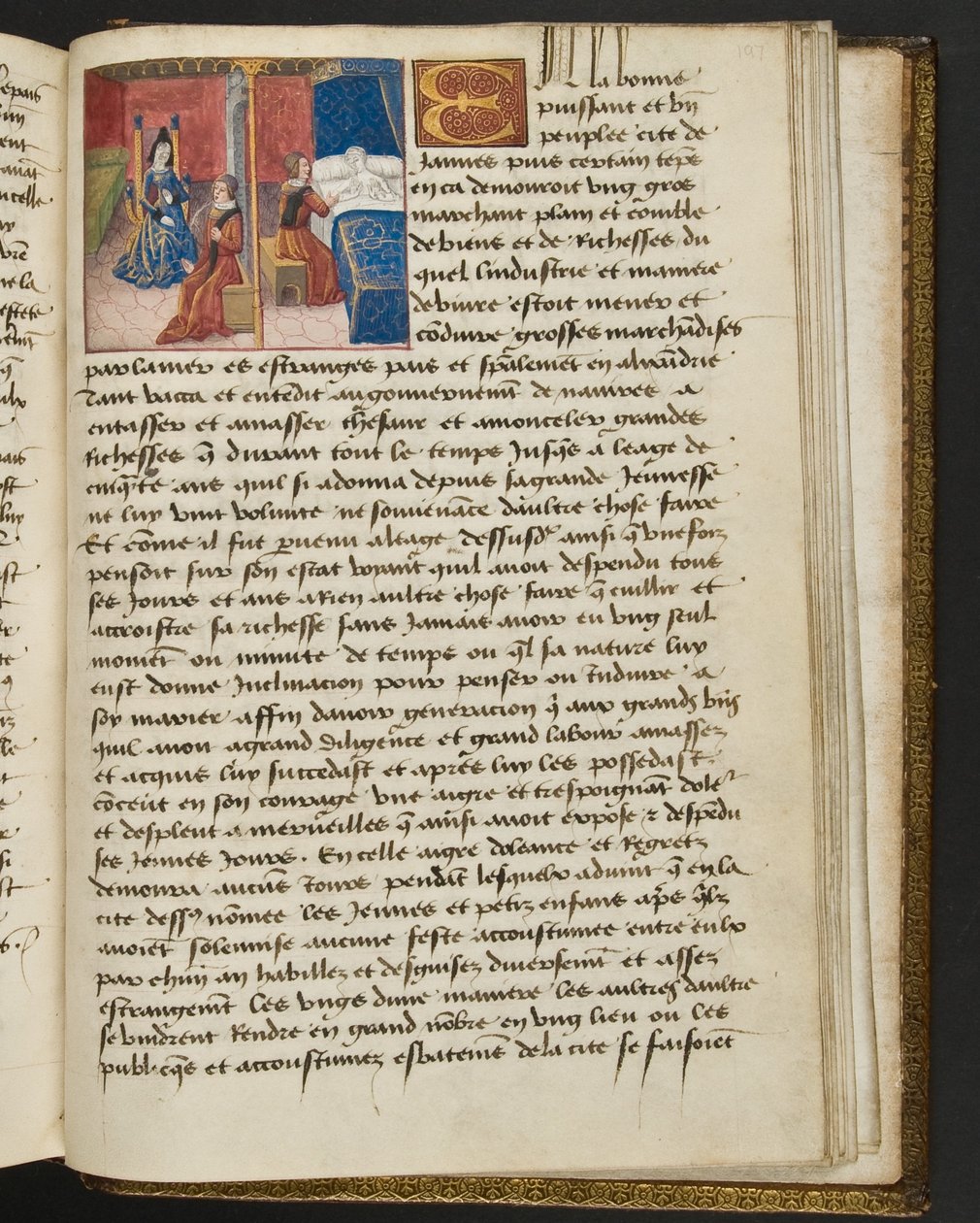 Pagina da Cent Nouvelles Nouvelles, c.1461-62 da French School