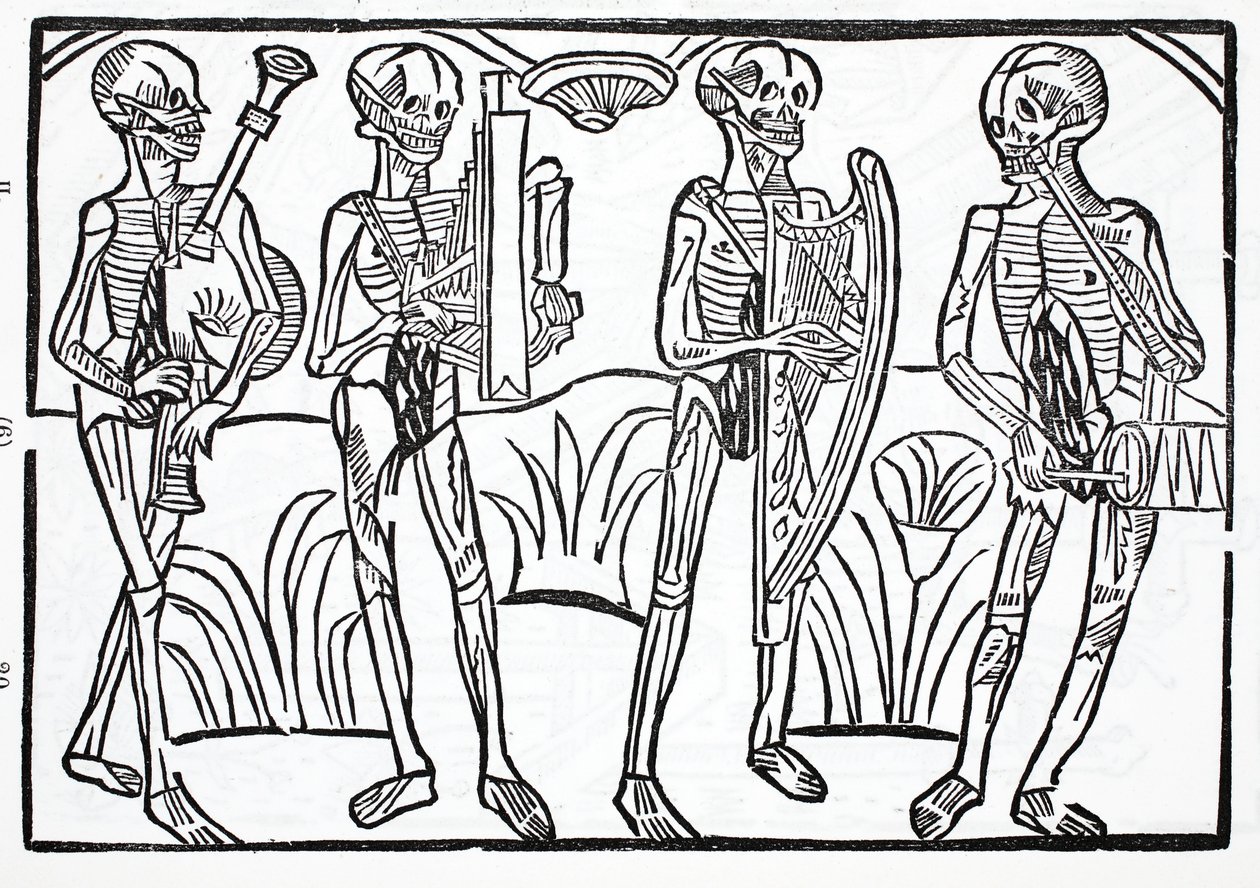 Danza macabra - scheletri di musicisti in un