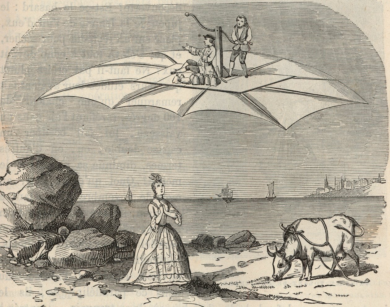 Macchina (Aliante) di Samuel Musgrave (1732-1780) - incisione in 