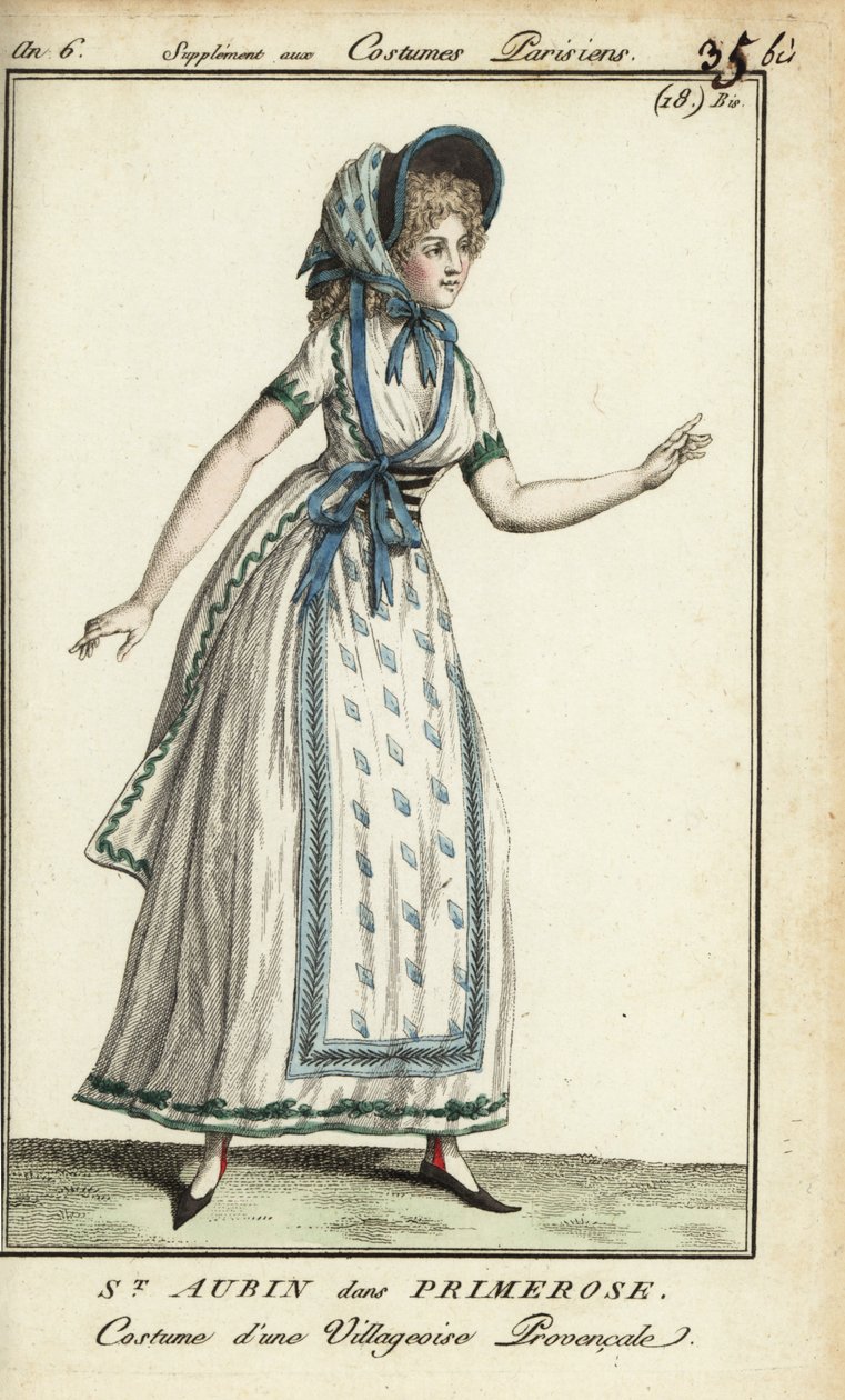 Madame de St. Aubin in costume da Primerose da French School