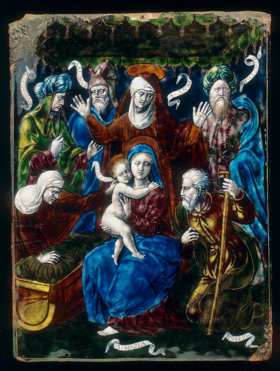 Madonna col Bambino, Santi e Profeti, opera in maiolica della bottega Penicaud da French School