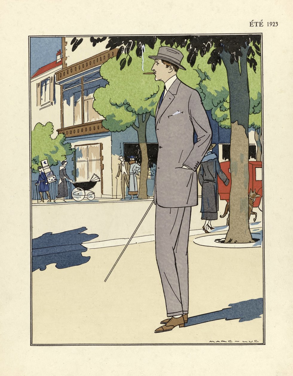 Abito da uomo, di Marc-Luc, pub. 1923 da French School