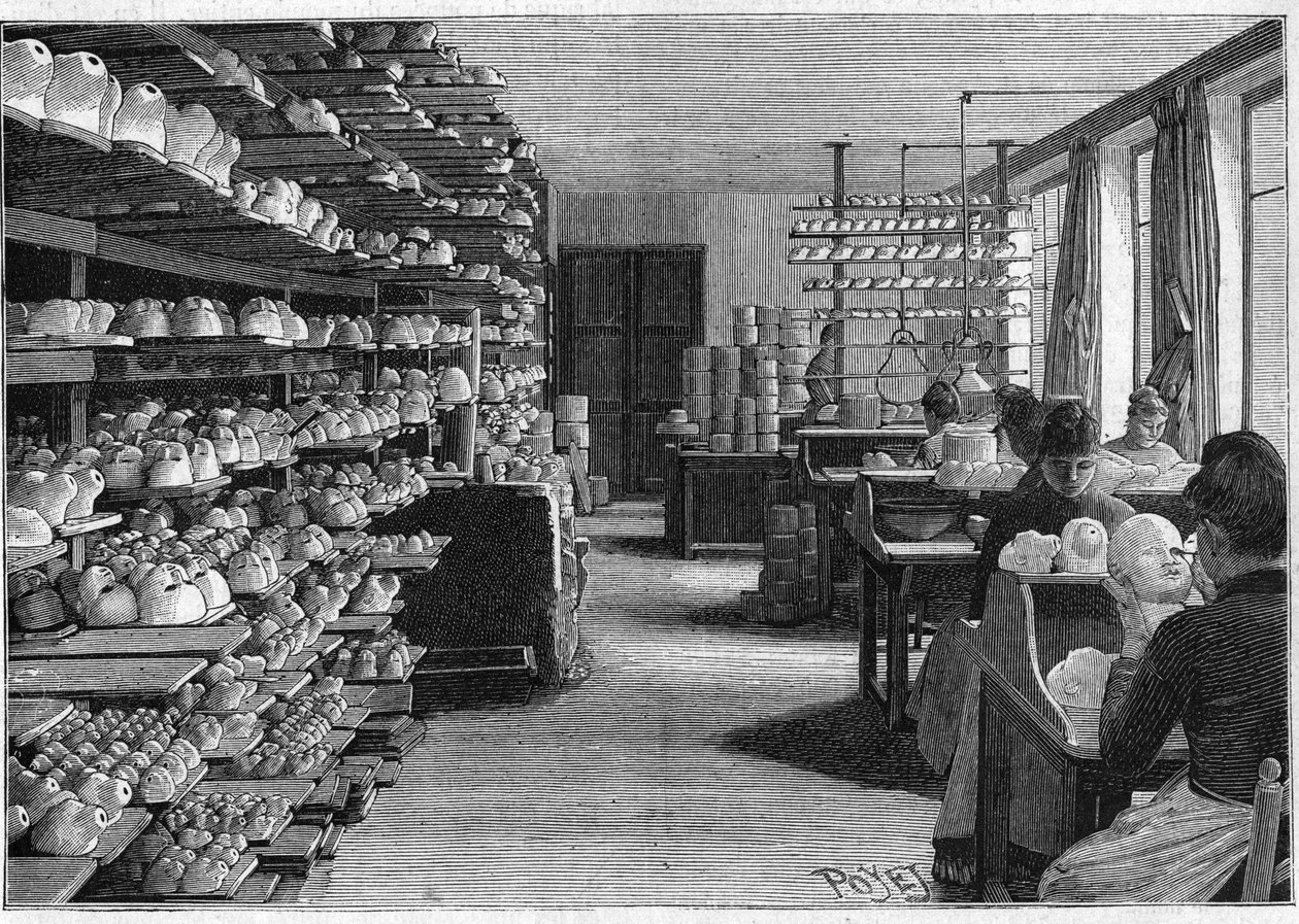 Fabbricazione di bambole a Montreuil nel 1888. Sala per l
