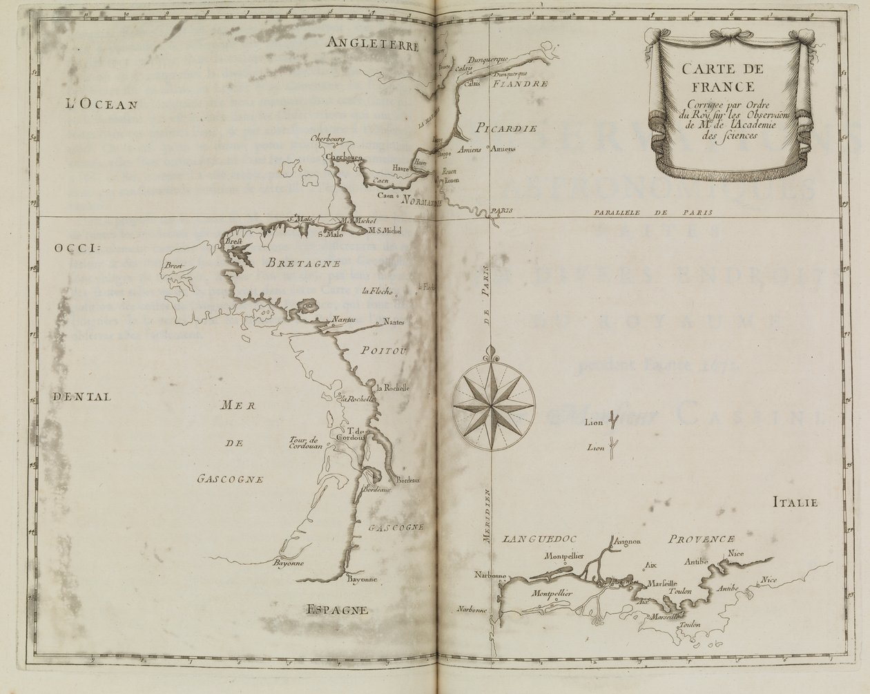 Mappa della Francia, c.1693 da French School