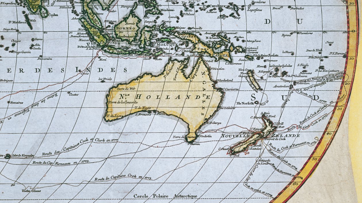 Mappa della Nuova Olanda, c.1650-1780 da French School