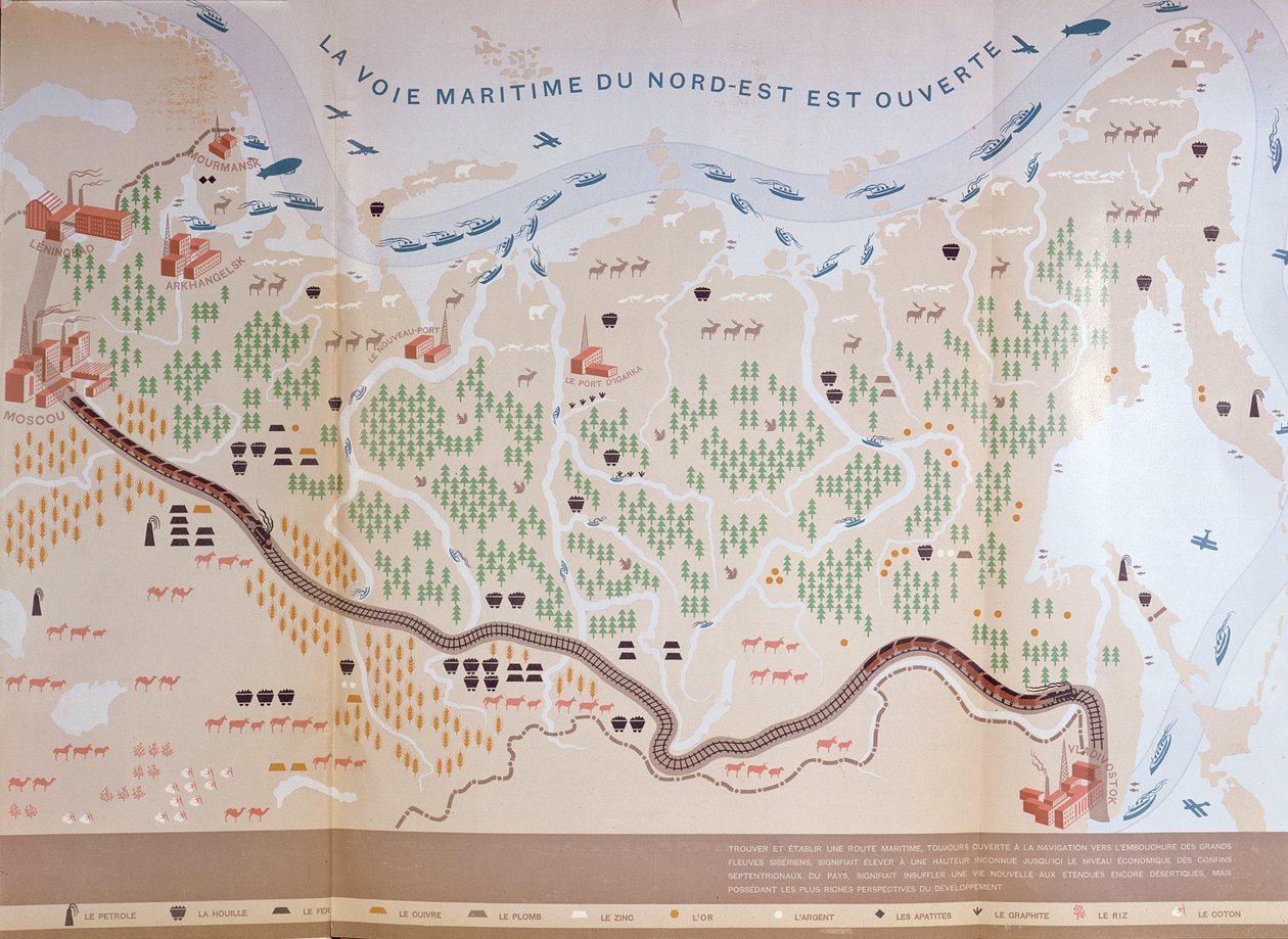 Mappa della Siberia che mostra le immense risorse naturali dell
