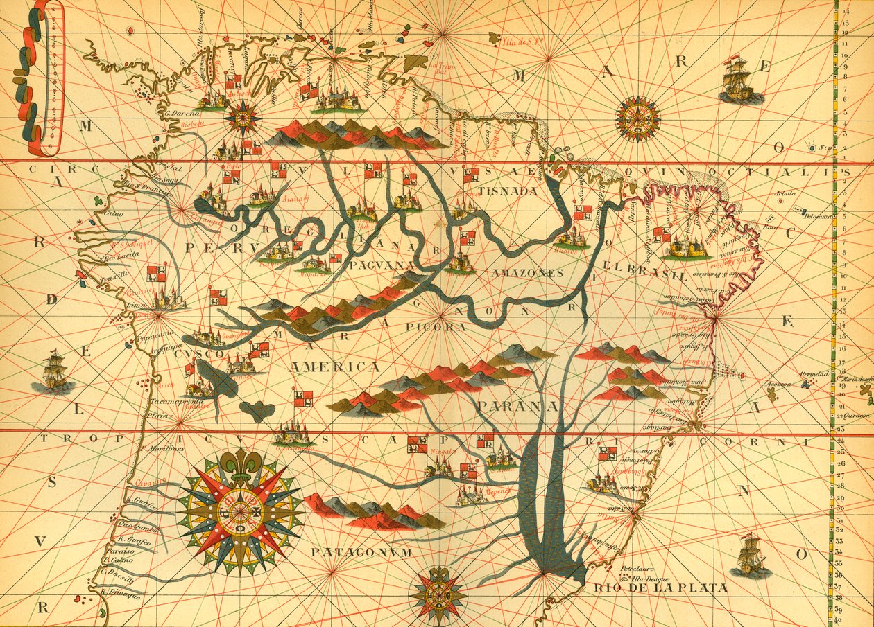 Mappa del Sud America da French School