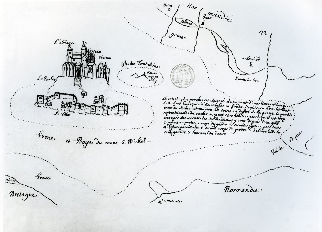 Mappa della Baia di Mont Saint-Michel da French School