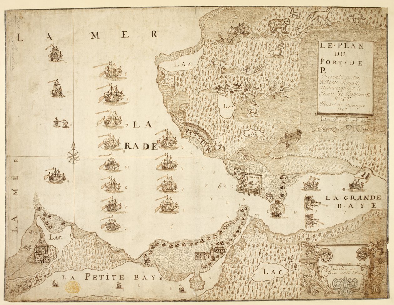 Mappa del porto di Placentia, Canada da French School