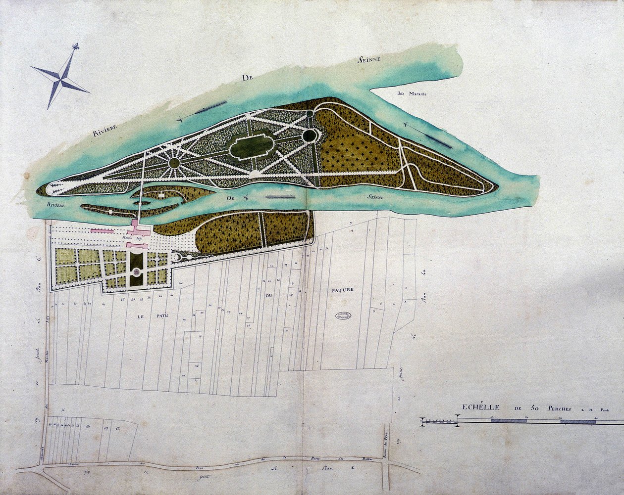 Mappa del giardino di Moulin Joly. Tavola dell