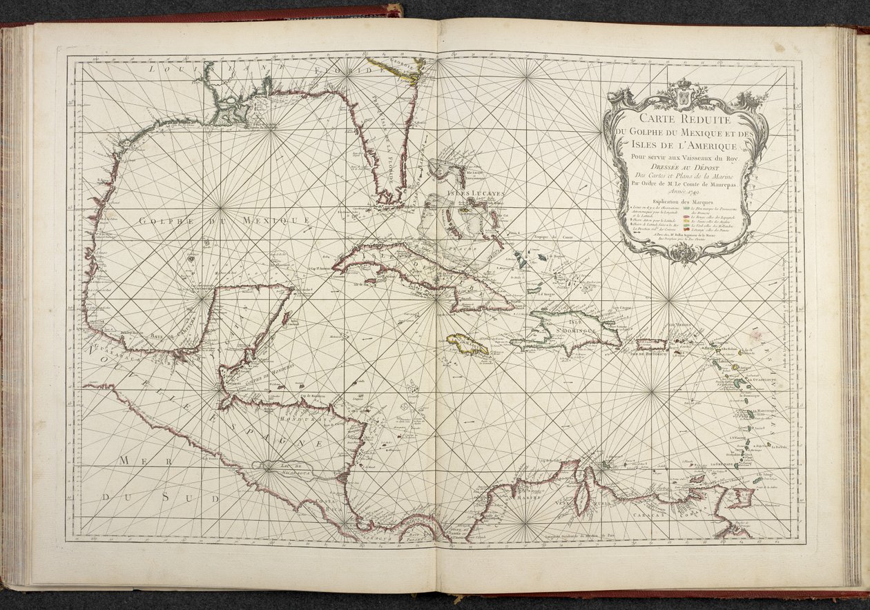 Mappa che mostra il Golfo del Messico, Carte réduite du golphe de Mexique et des isles de l