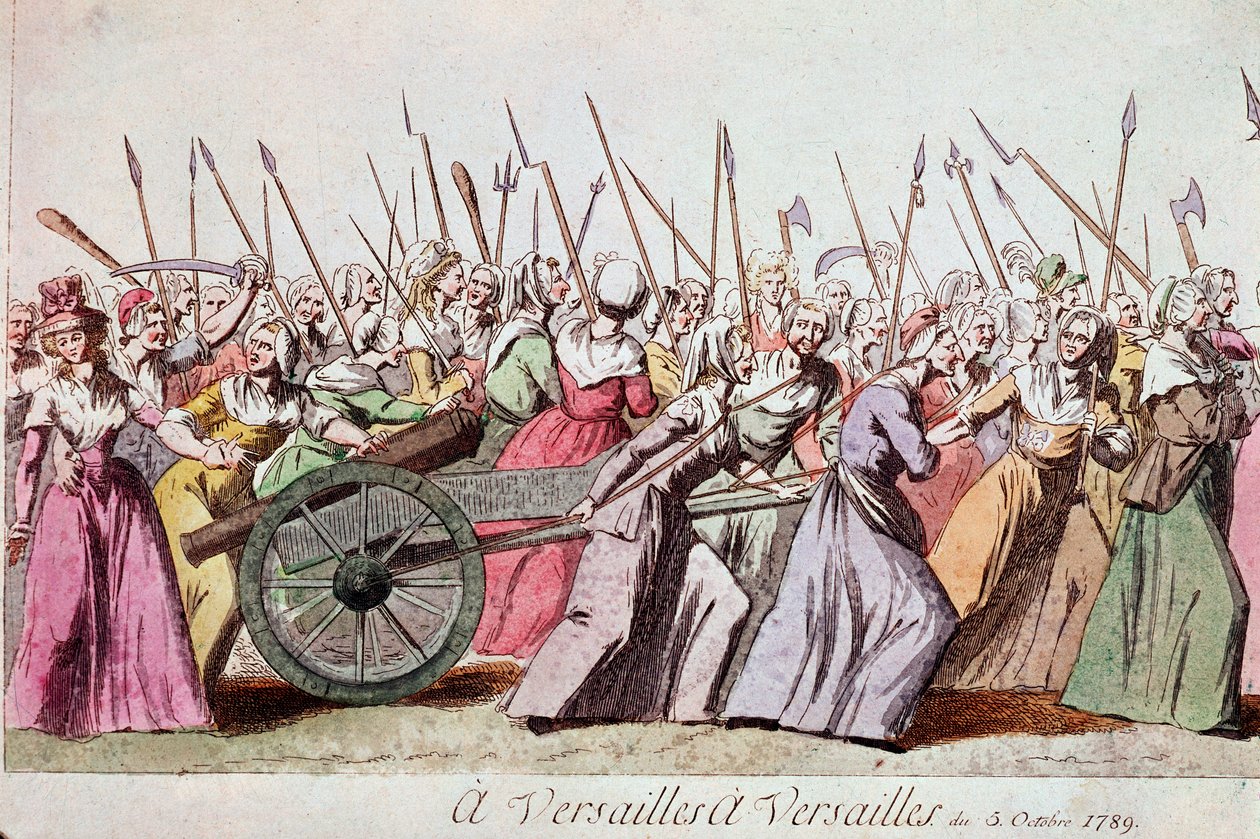 Marcia delle donne su Versailles, Parigi, 5 ottobre 1789 (incisione) da French School