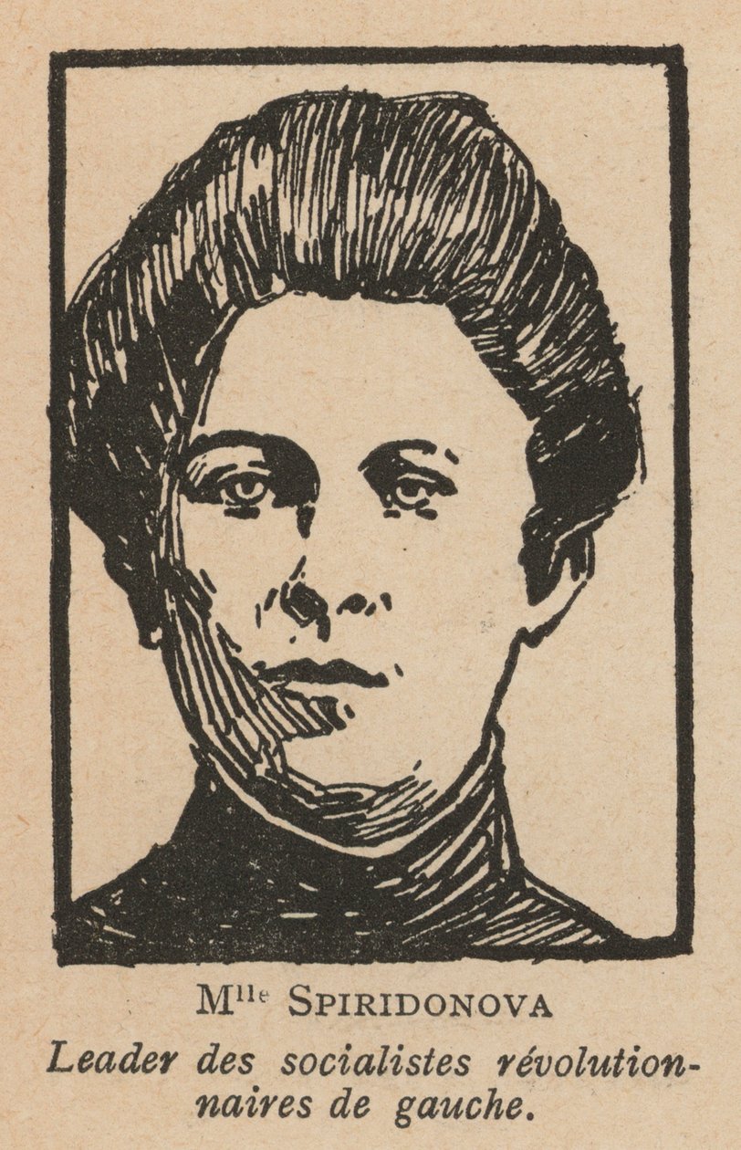 Maria Spridonova, rivoluzionaria russa e leader del Partito dei socialisti-rivoluzionari di sinistra (litografia) da French School