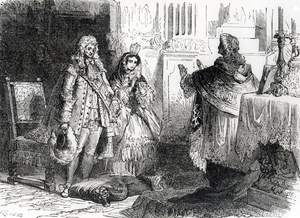 Matrimonio di Luigi XIV e Madame de Maintenon da French School