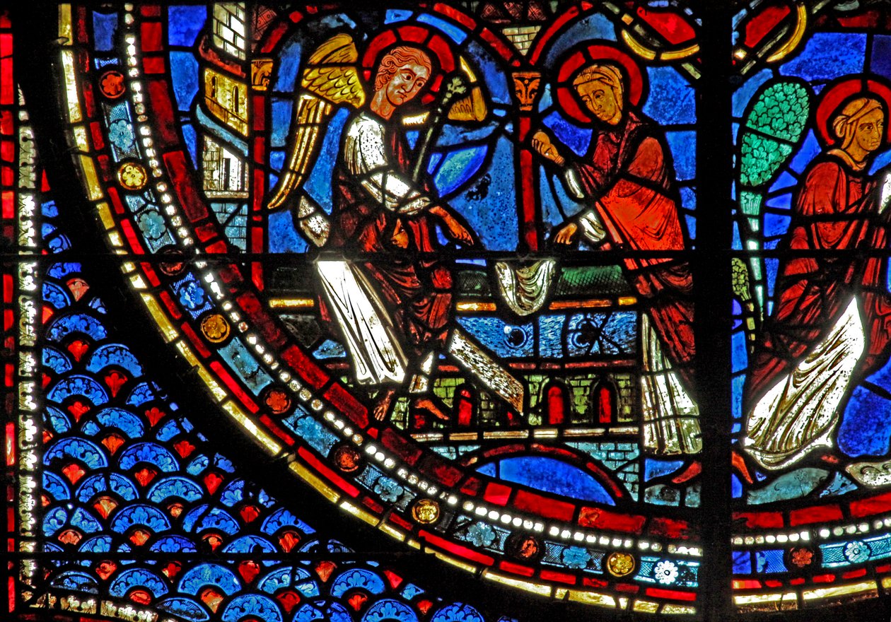 Finestra di Maria Maddalena: Maria al sepolcro di Gesù da French School