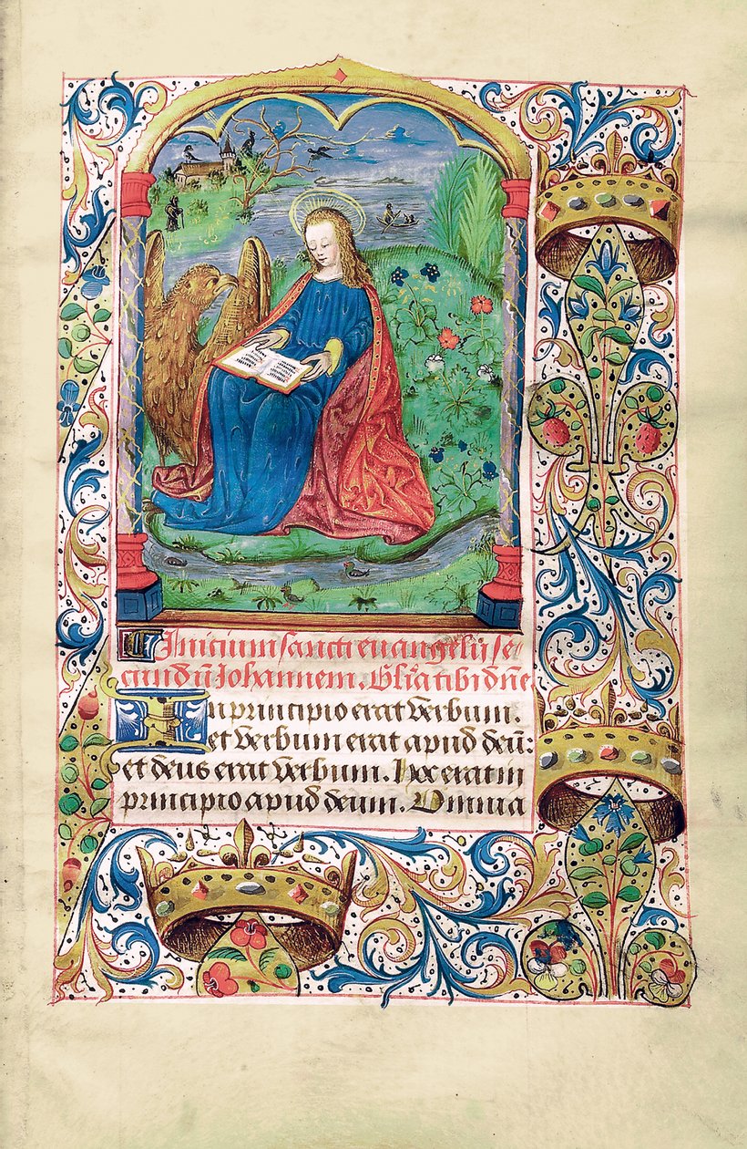 Maria Maddalena nel deserto, illustrazione dal "Libro delle Ore, Uso di Langres", c.1500 da French School