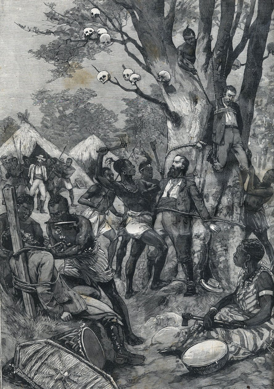 Massacro in Congo: Europei supplicati dai cannibali. In "Le petit Parisien" del 1898. da French School