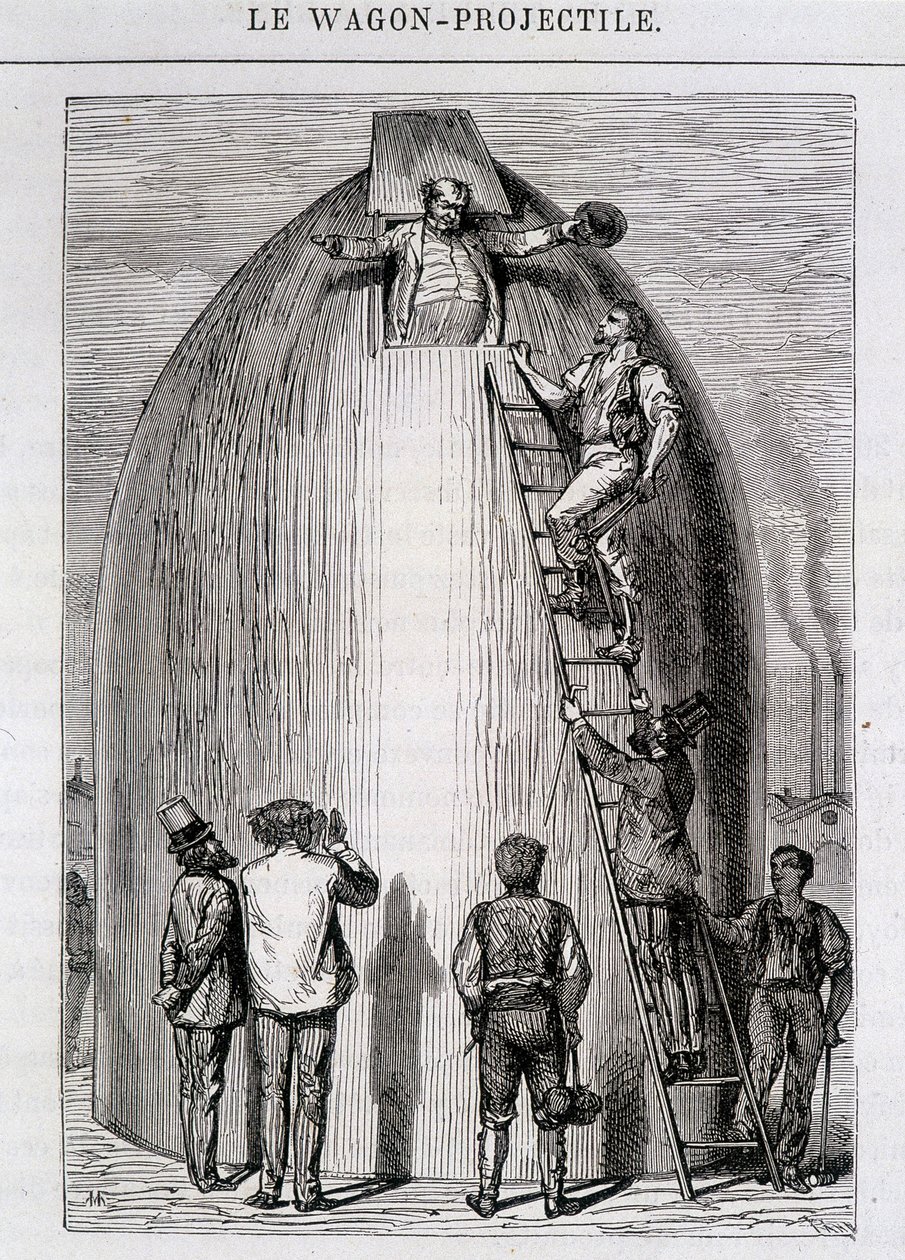 Maston ingrassato - in "Dalla Terra alla Luna" di Jules Verne da French School