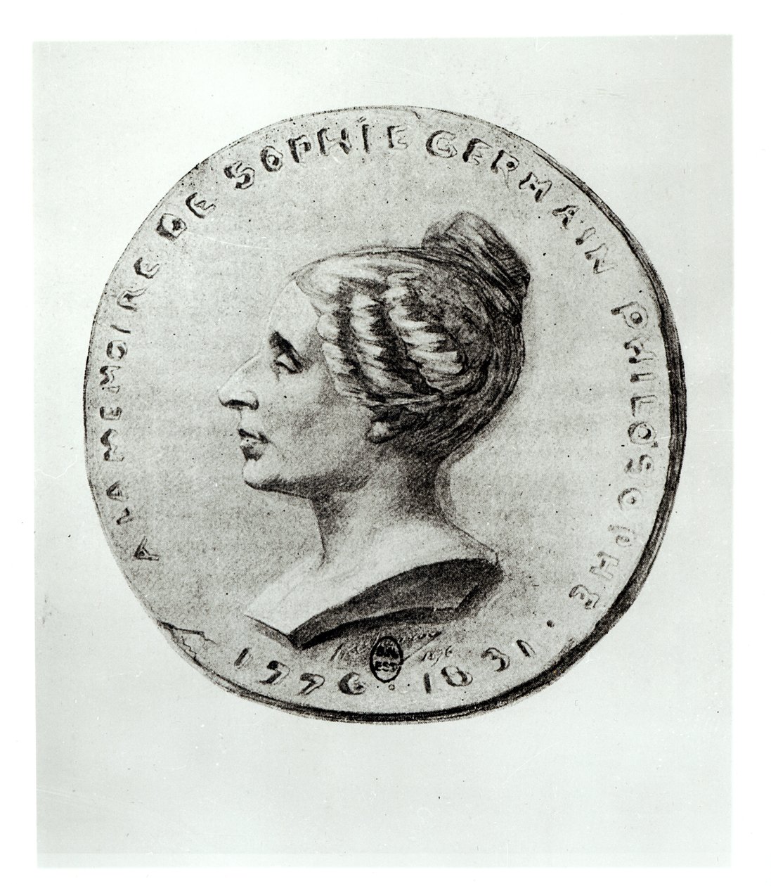 Medaglia raffigurante Sophie Germain (1776-1831) da French School
