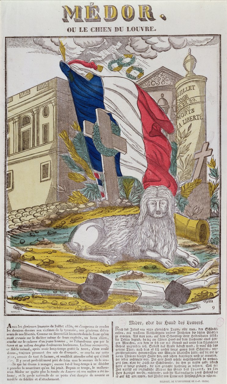 Medor, il fedele cane del Louvre, c.1831 da French School
