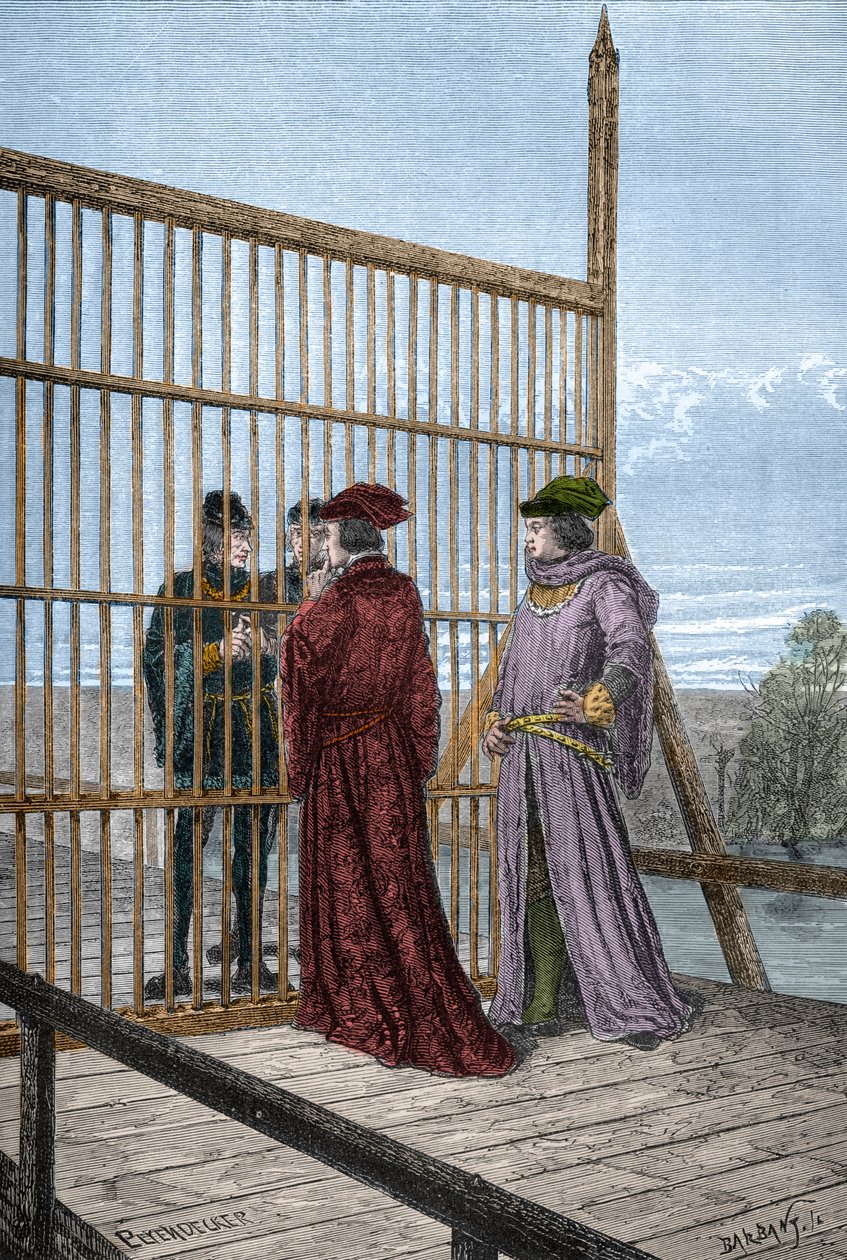Incontro tra Re Edoardo IV e Luigi XI di Francia a Pecquigny - Trattato di Picquigny (dipartimento della Somme) del 29 agosto 1475 tra Luigi XI ed Edoardo IV che pone fine alla Guerra dei Cent