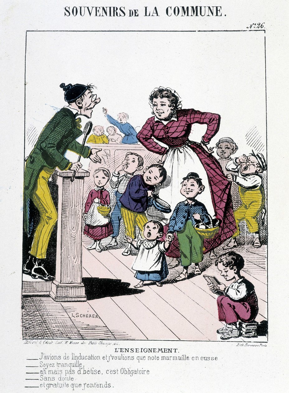 Memorie della Comune: insegnamento, fine XIX secolo B.H.V. P. da French School