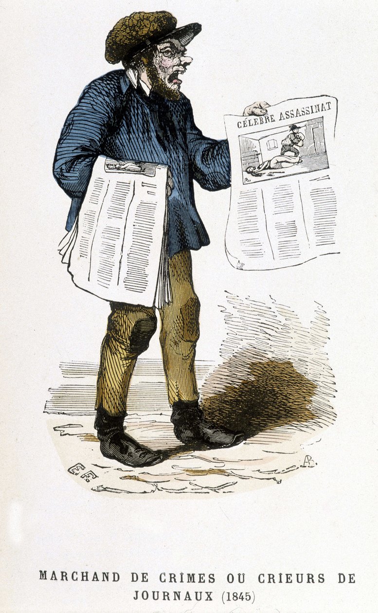 Mercante di crimini o venditore di giornali da French School