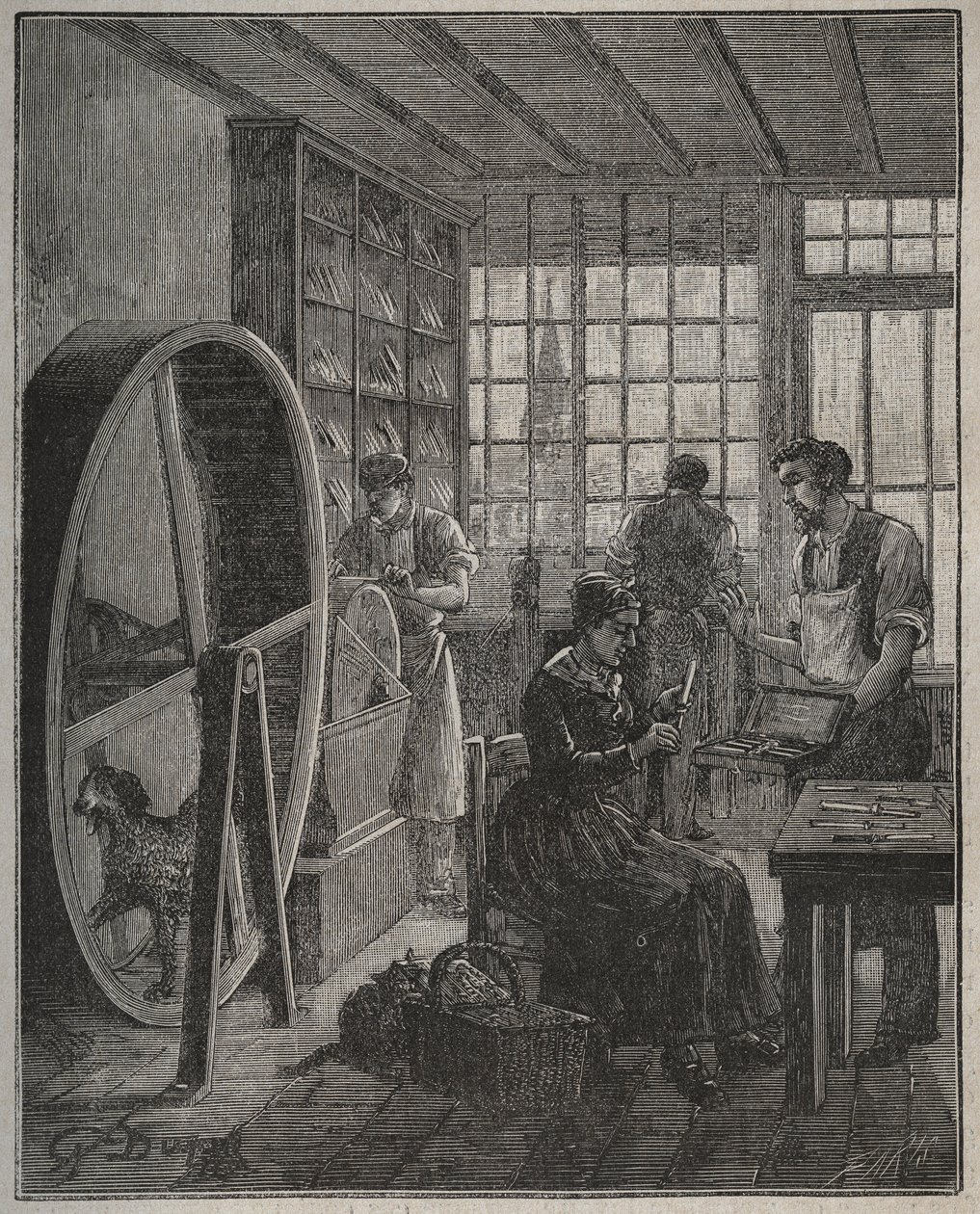 Mestiere e artigiano: una bottega di coltelleria in provincia nel XIX secolo. Incisione del 1885 in 