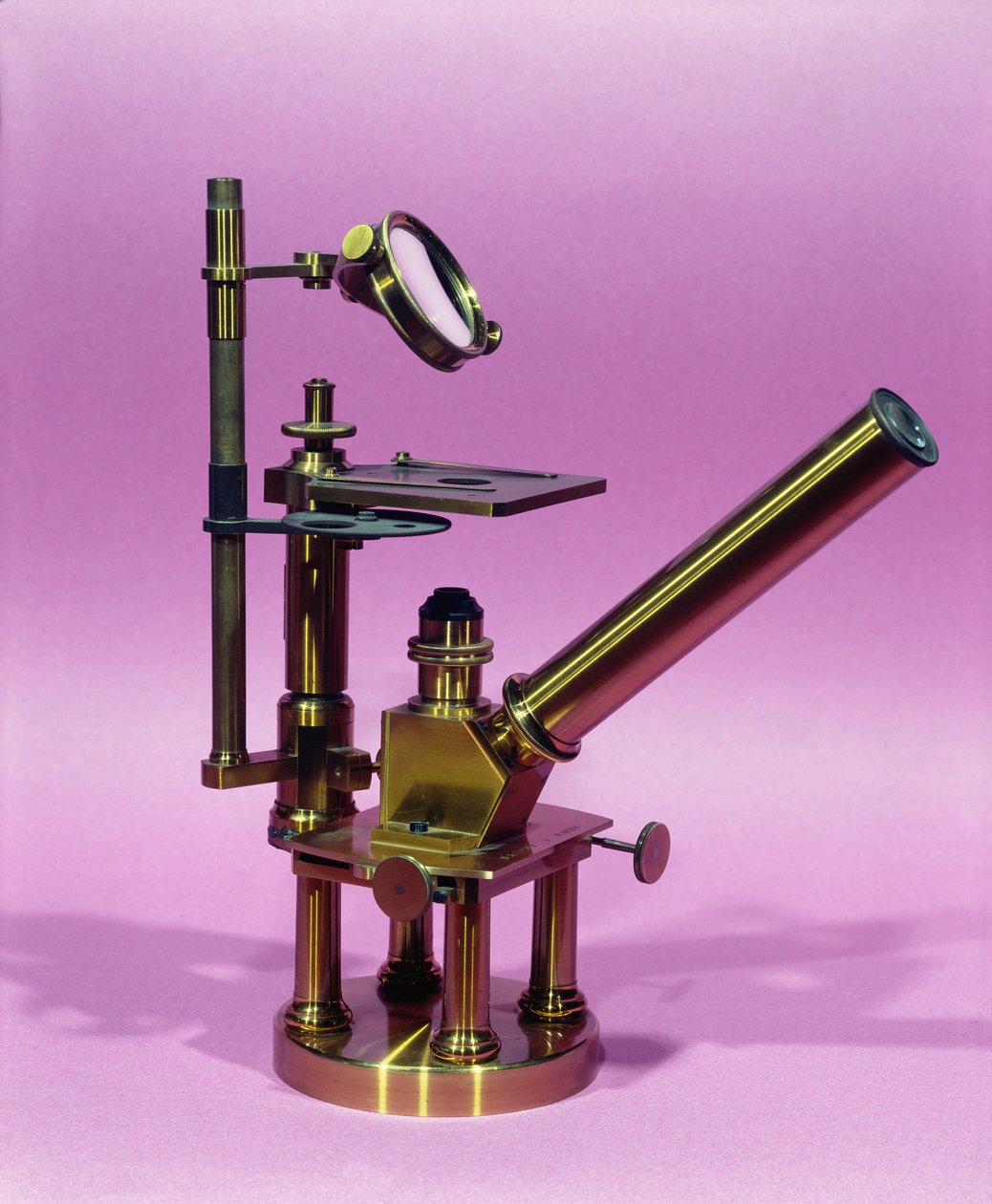 Microscopio appartenente a Louis Pasteur (1811-95) (metallo) da French School