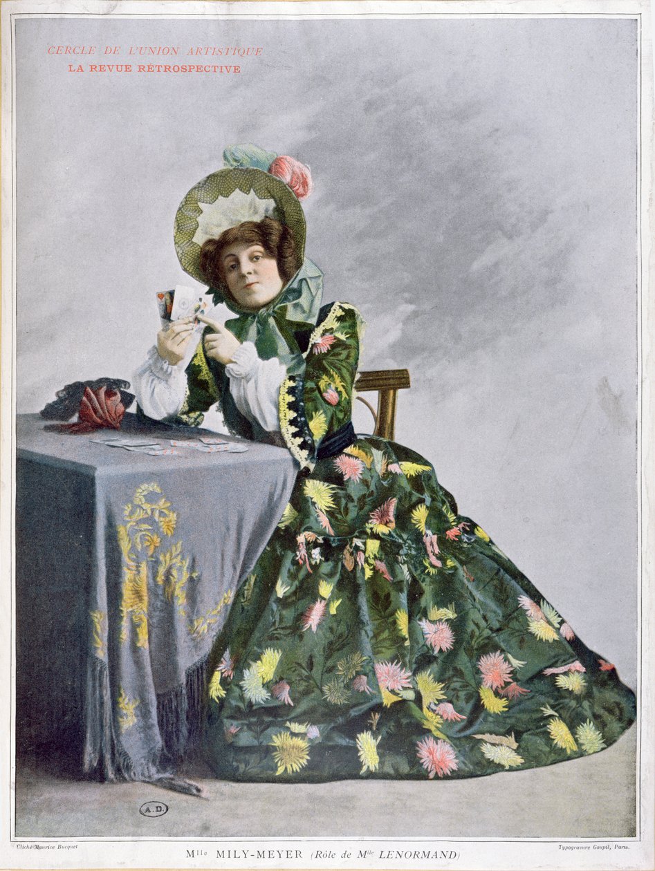 Mlle Mily-Meyer nel ruolo di Mlle Le Normand, 1899 da French School