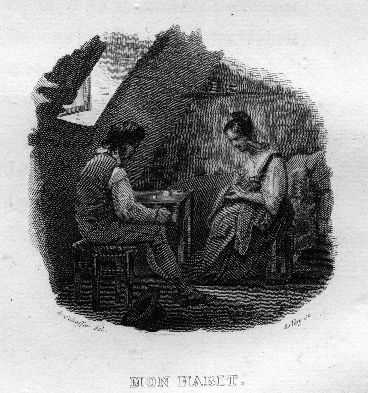 Mon habit Chanson de Béranger in "Oeuvres complètes" (1834) di Pierre Jean de Béranger (1780-1857), poeta e cantautore francese da French School