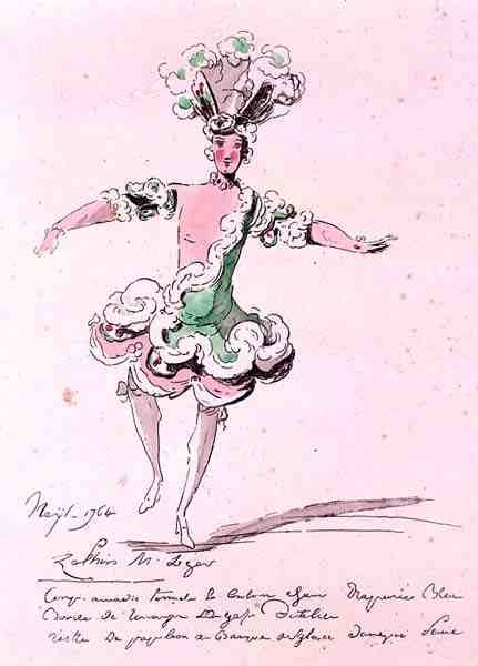 Monsieur Leger come Zephyr, in Nais, un libretto di Cahusac, composto da Jean-Philippe Rameau da French School