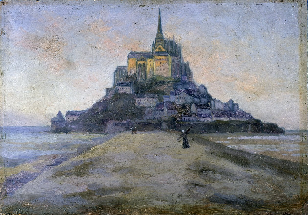 Mont Saint-Michel e il passaggio - dipinto anonimo da French School