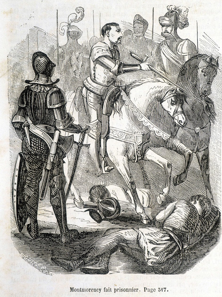 Montmorency fatto prigioniero a Pavie (1525) - in "Histoire de France" di L.-P. Anquetil da French School