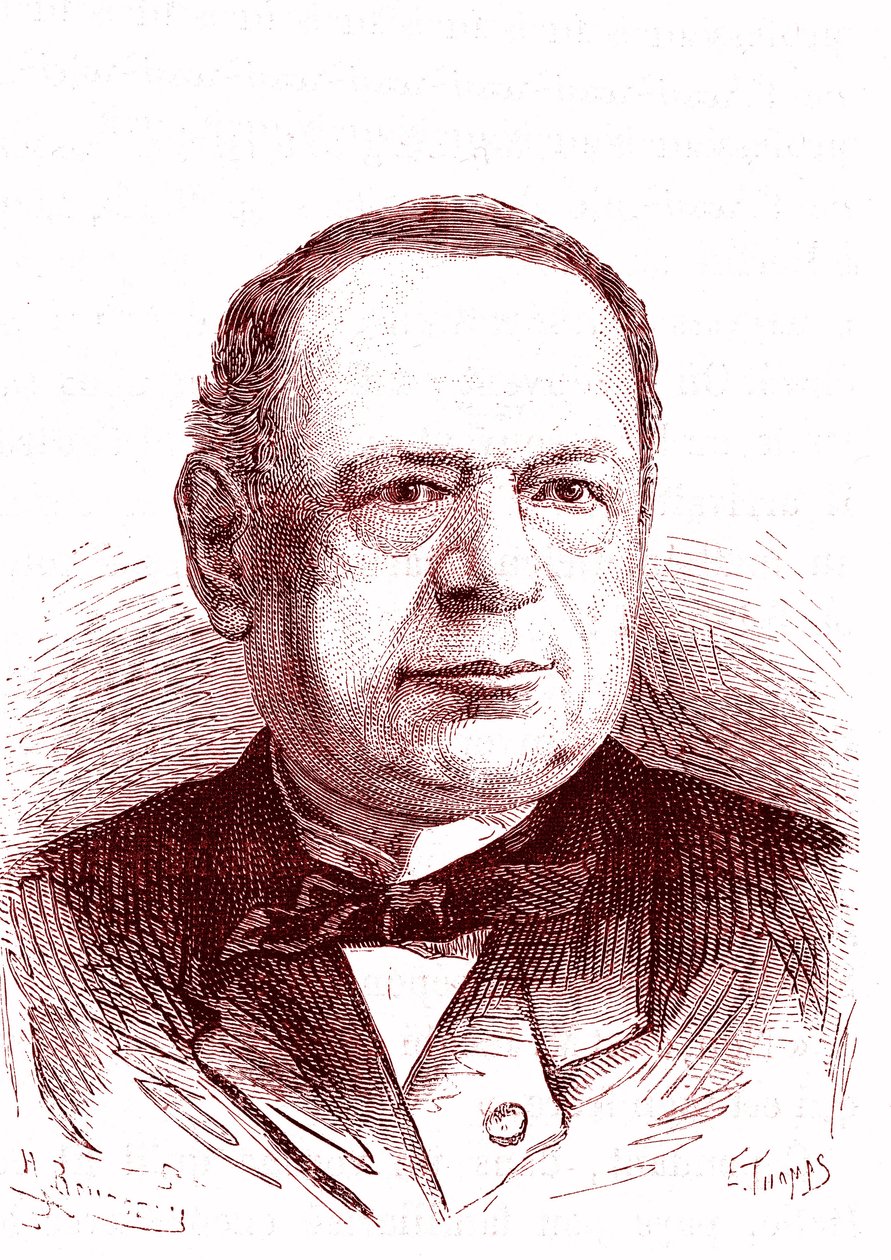Moritz Hermann Von Jacobi (1801-1874), ingegnere e fisico russo (elettroplaccatura, motori elettrici). Incisione 1867 da French School