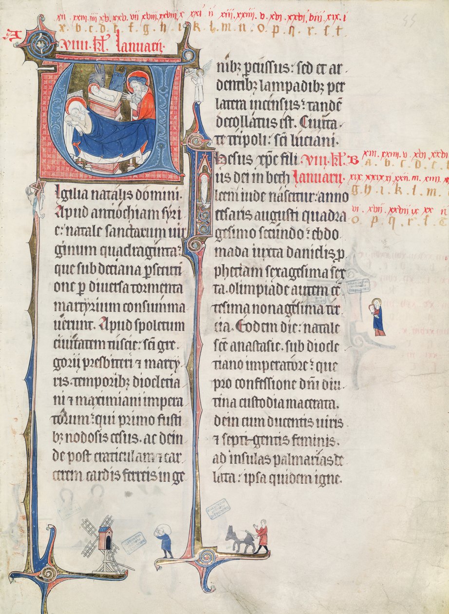 Ms.838 fol.55 Iniziali istoriate 