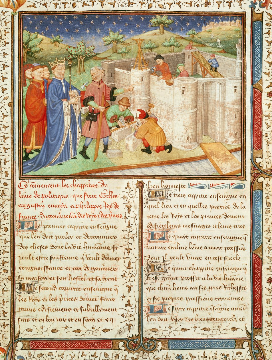 Ms 1015 fol.1 Illustrazione da Gouvernement des Rois et des Princes da French School