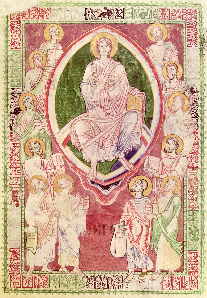 Ms 132 fol.2r Cristo con i dodici profeti minori, da Explanatio in Prophetas et Ecclesiasten di San Girolamo, dall