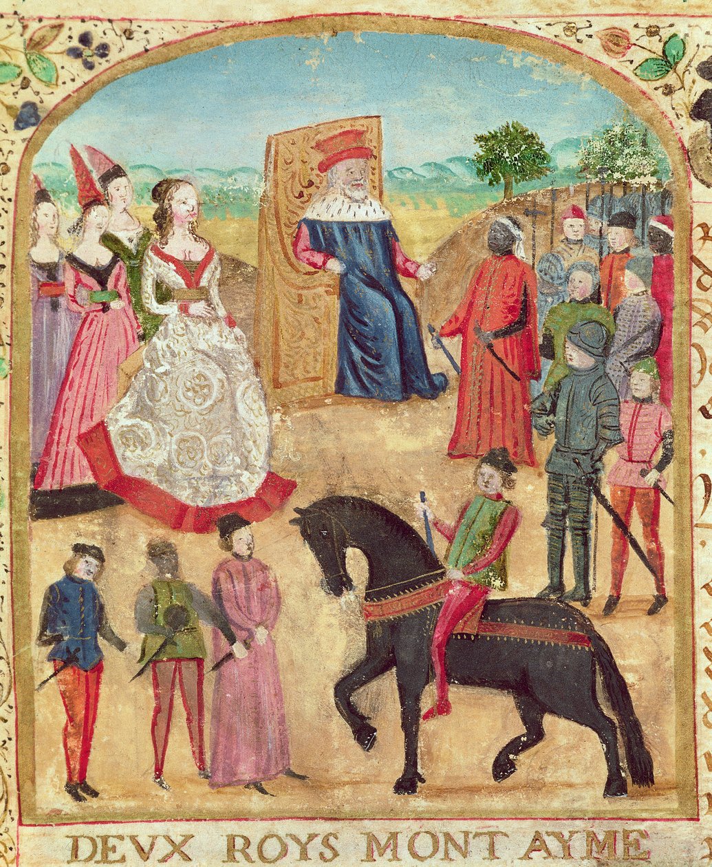 Ms 1335 f.1 Margherita di York viene presentata al suo futuro marito, Carlo il Temerario, il 27 giugno 1468 a Damme da French School