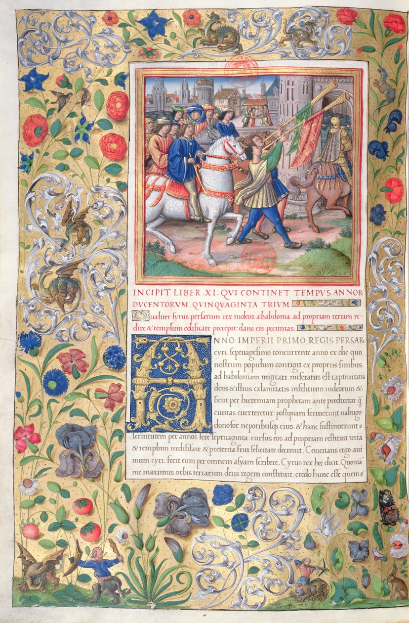 Illustrazione dal Libro XI (Dal primo anno di Ciro alla morte di Alessandro Magno), Capitolo 1 delle Antichità giudaiche (Antiquitates Judaicae) di Flavio Giuseppe da French School