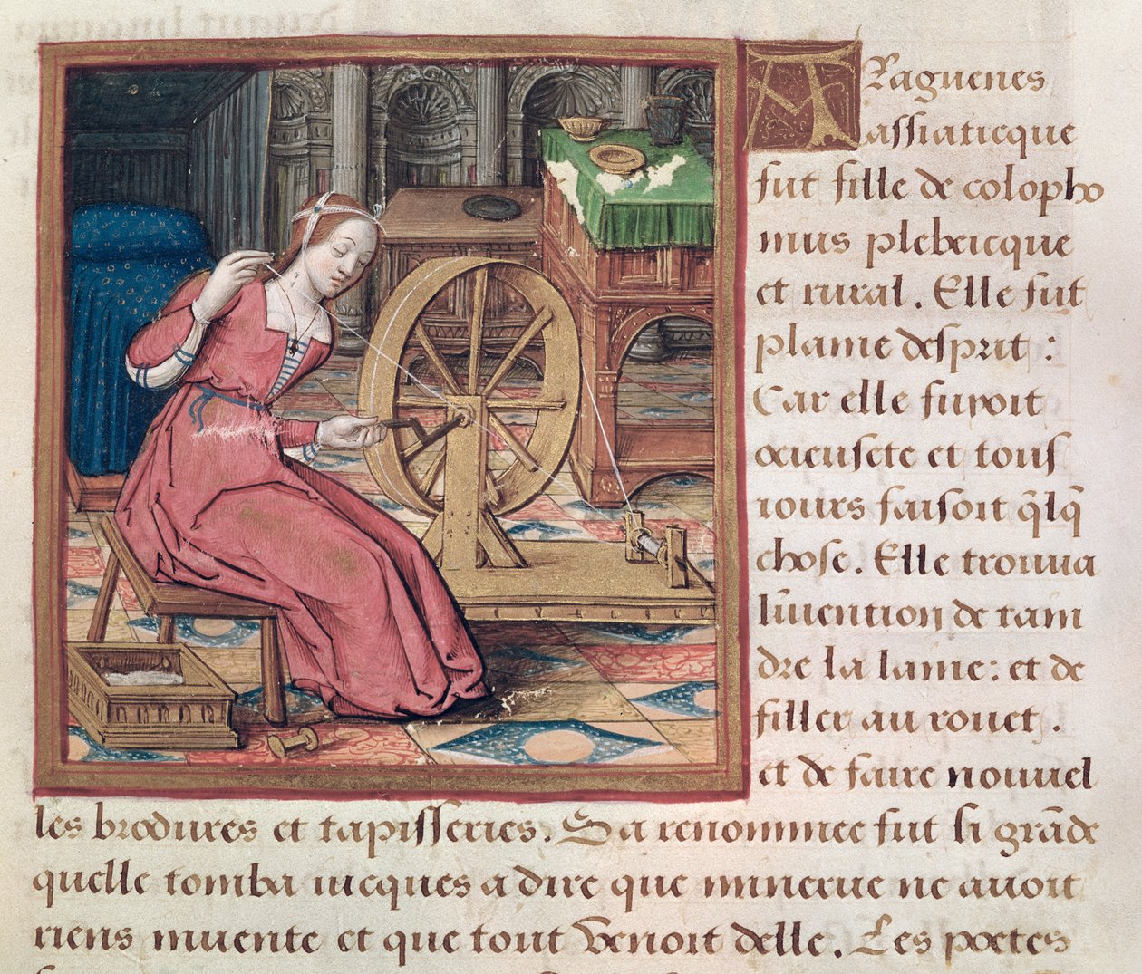 Ms 17 Aracne, da Vie des Femmes Celebres, c.1505 da French School