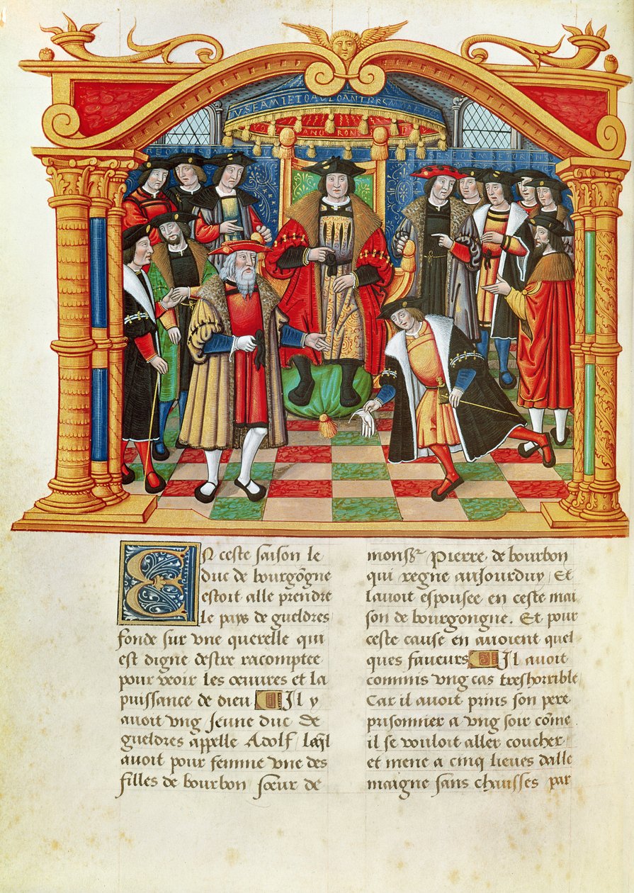 Ms 18 fol.99v Adolphe de Gueldres, dai Memoires di Philippe di Commines (1445-1509) da French School