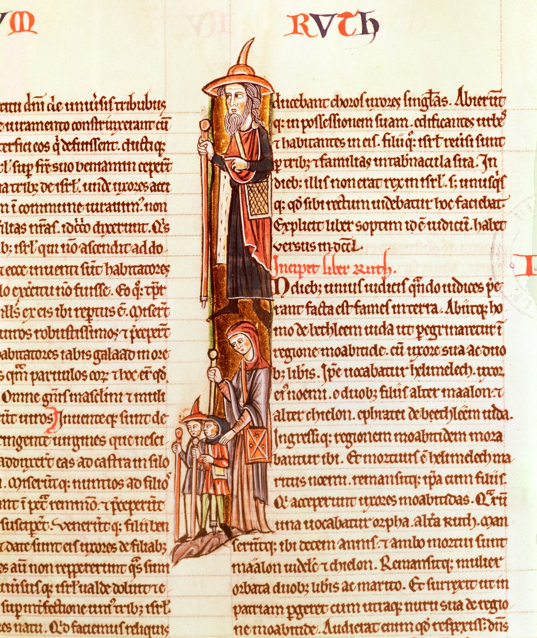 Ms 21 fol.97 Ruth e Boaz, da una Bibbia da French School