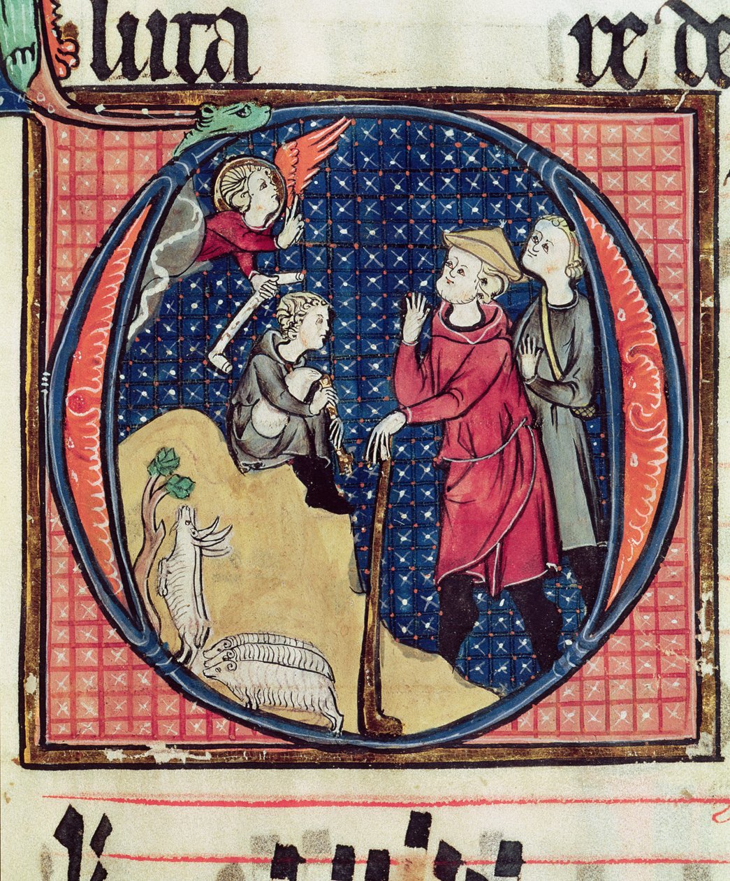 Annunciazione ai Pastori, da un antifonario, 1257 da French School
