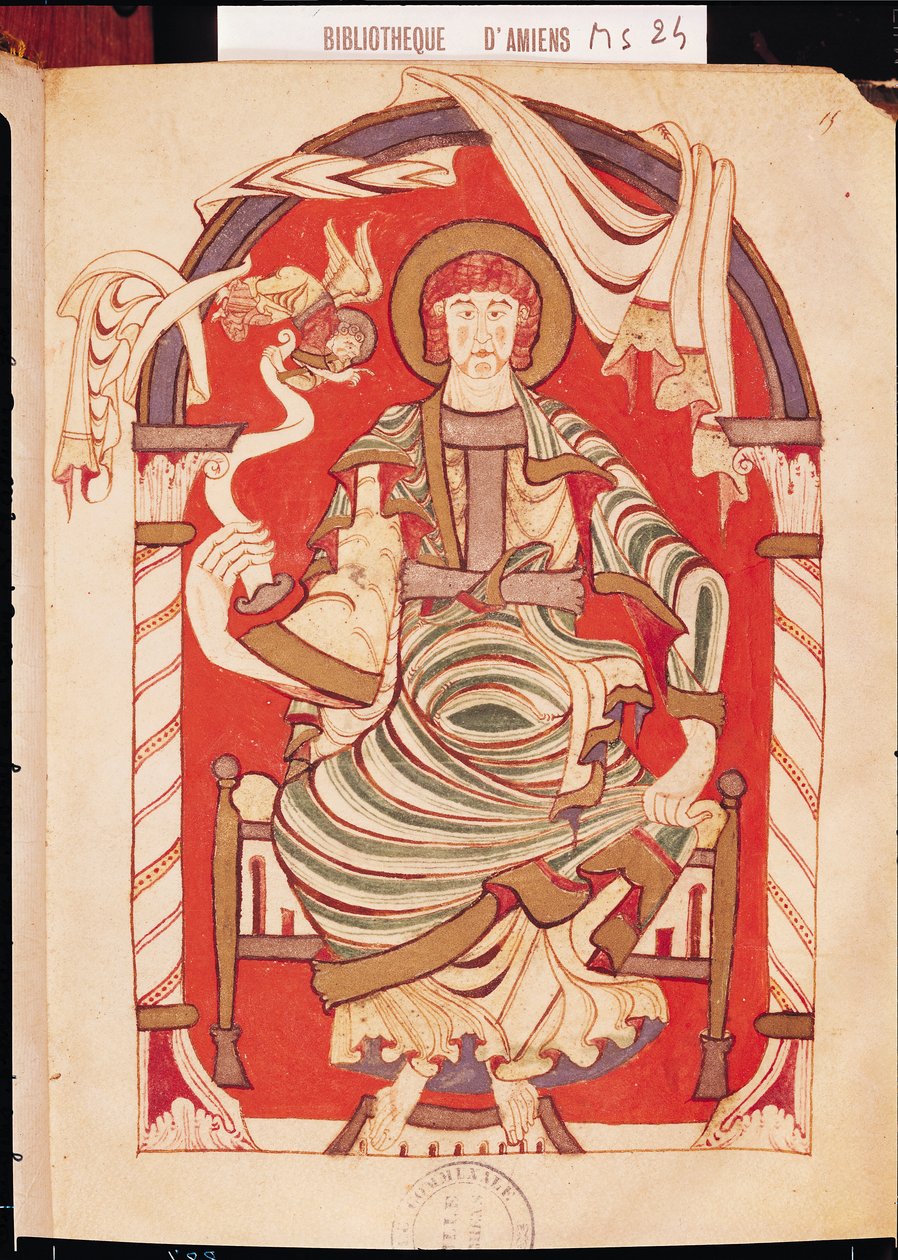 Ms 24 fol.15 San Matteo, illustrazione dal Vangelo dell