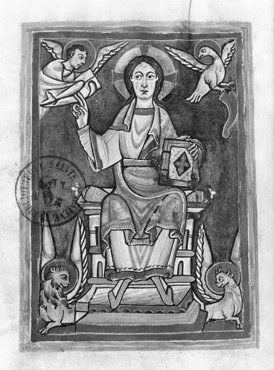 Ms 2657 fol. 1v Cristo in Maestà, da un Benedizionale da French School