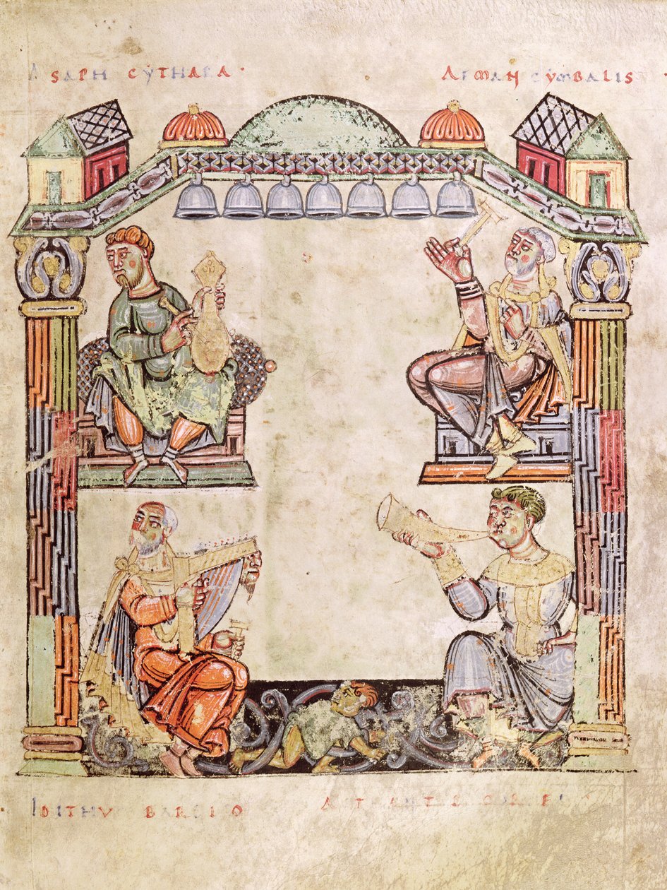 Ms 2 fol.11 (6) Quattro musicisti, da un libro d