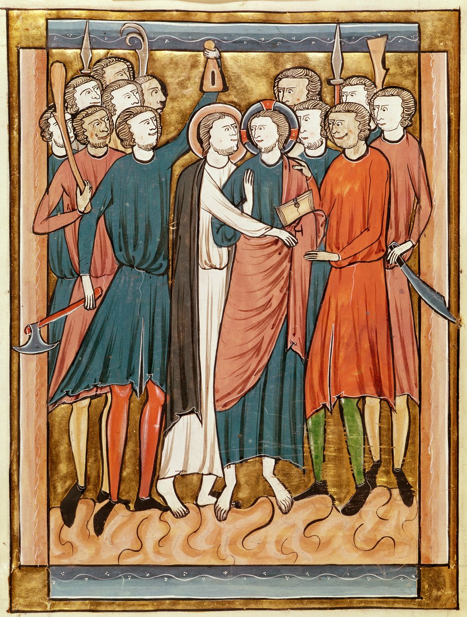 Ms 3016 fol.15v Il bacio di Giuda, da Psautier à l